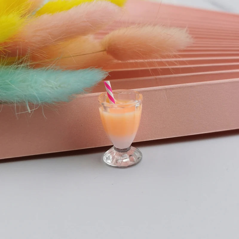 10pcs 3D Drink Bottle Ice Cream Resin Charms Pendants DIY Decoration