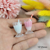10pcs 3D Drink Bottle Ice Cream Resin Charms Pendants DIY Decoration