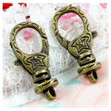 10pcs 15*30MM Charms Lobster Clasp Bronze Plated Key Chains DIY Findings