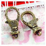 10pcs 15*30MM Charms Lobster Clasp Bronze Plated Key Chains DIY Findings