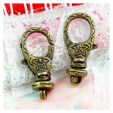 10pcs 15*30MM Charms Lobster Clasp Bronze Plated Key Chains DIY Findings