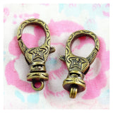 10pcs 15*30MM Charms Lobster Clasp Bronze Plated Key Chains DIY Findings