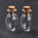 10pcs Mini Oval Glass Cork Bottles 15.5x28mm DIY Vials