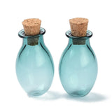 10pcs Mini Oval Glass Cork Bottles 15.5x28mm DIY Vials