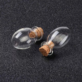 10pcs Mini Oval Glass Cork Bottles 15.5x28mm DIY Vials