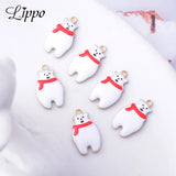 10pcs 15*9mm Enamelled Cats Charms for DIY Jewelry Making