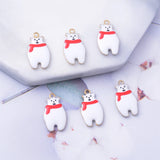 10pcs 15*9mm Enamelled Cats Charms for DIY Jewelry Making