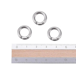 10pcs 15mm 17mm Stainless Steel Keyring Snap Clasps for DIY Jewelry Making