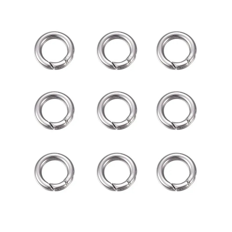 10pcs 15mm 17mm Stainless Steel Keyring Snap Clasps for DIY Jewelry Making