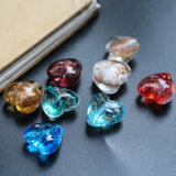 10pcs 15mm Heart Shape Lampwork Glass Beads Multi-color Jewelry DIY