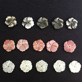 10pcs Pink Shell Flower Beads 15mm Texture Spacer DIY Jewelry Making