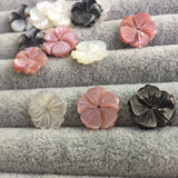 10pcs Pink Shell Flower Beads 15mm Texture Spacer DIY Jewelry Making