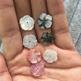 10pcs Pink Shell Flower Beads 15mm Texture Spacer DIY Jewelry Making