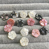 10pcs Pink Shell Flower Beads 15mm Texture Spacer DIY Jewelry Making