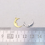 10pcs 15mm StainlessSteel Moon Charm Pendant DIY Necklace Bracelets