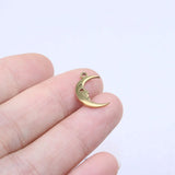 10pcs 15mm StainlessSteel Moon Charm Pendant DIY Necklace Bracelets