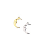 10pcs 15mm StainlessSteel Moon Charm Pendant DIY Necklace Bracelets