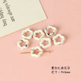 10pcs 15x16mm Ceramic Hollow Flowers Beads DIY Spacer For Jewelry Making