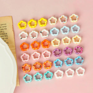 10pcs 15x16mm Ceramic Hollow Flowers Beads DIY Spacer For Jewelry Making