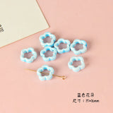 10pcs 15x16mm Ceramic Hollow Flowers Beads DIY Spacer For Jewelry Making