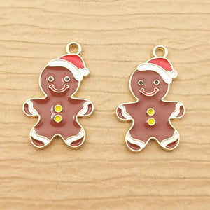 10pcs Christmas Child Enamel Charm Jewelry Making DIY Finding