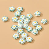 10pcs 15x6mm Hand Painted Flower Ceramic Beads For Jewelry Making