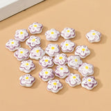 10pcs 15x6mm Hand Painted Flower Ceramic Beads For Jewelry Making