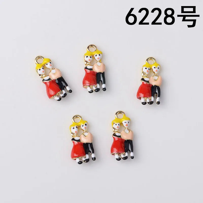 10pcs Wedding Couple Charms Anniversary Alloy Pendant DIY Jewelry
