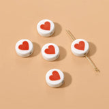 10pcs 16mm Red Heart Ceramic Beads Jewelry Making Spacer Bead DIY