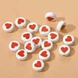10pcs 16mm Red Heart Ceramic Beads Jewelry Making Spacer Bead DIY