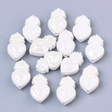 10pcs 16x10.5mm Torch Heart Porcelain Beads for DIY Jewelry