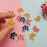 10pcs Enamel Honeycomb Charm for Jewelry Making 16x20mm