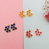 10pcs Enamel Honeycomb Charm for Jewelry Making 16x20mm