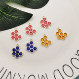 10pcs Enamel Honeycomb Charm for Jewelry Making 16x20mm