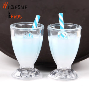 10pcs Goblet Wine Resin Pendant Crafts Jewelry Findings