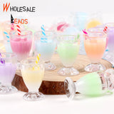 10pcs Goblet Wine Resin Pendant Crafts Jewelry Findings