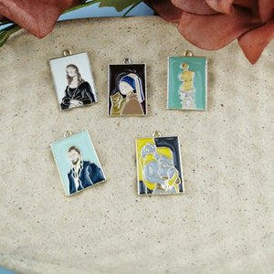 10pcs Enamel Painting Charms for Jewelry Making Earring Pendant Necklace F919