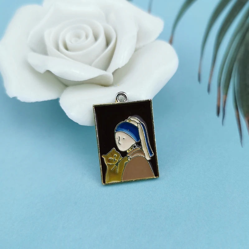 10pcs Enamel Painting Charms for Jewelry Making Earring Pendant Necklace F919