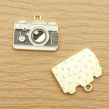 10pcs Camera Charm Enamel Earring Pendant Bracelet Necklace DIY Craft Supplies