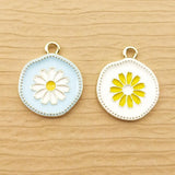 10pcs Enamel Flower Charm for Jewelry Making