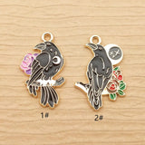 10pcs Enamel Flower Crown Charms for Jewelry Making