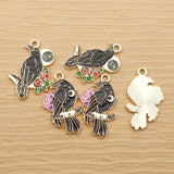 10pcs Enamel Flower Crown Charms for Jewelry Making