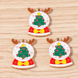 10pcs Enamel Christmas Tree Charms Pendants for Jewelry Making DIY