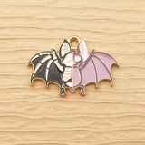 10pcs Enamel Bone Bat Charm for Jewelry Making
