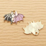 10pcs Enamel Bone Bat Charm for Jewelry Making