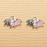 10pcs Enamel Bone Bat Charm for Jewelry Making