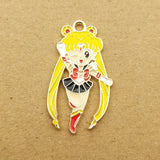 10pcs Enamel Cartoon Girl Charm for Jewelry Making