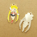 10pcs Enamel Cartoon Girl Charm for Jewelry Making