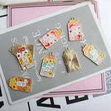 10pcs Enamel Chinese Character Charms for DIY Earrings Necklace Pendant