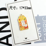 10pcs Enamel Chinese Character Charms for DIY Earrings Necklace Pendant